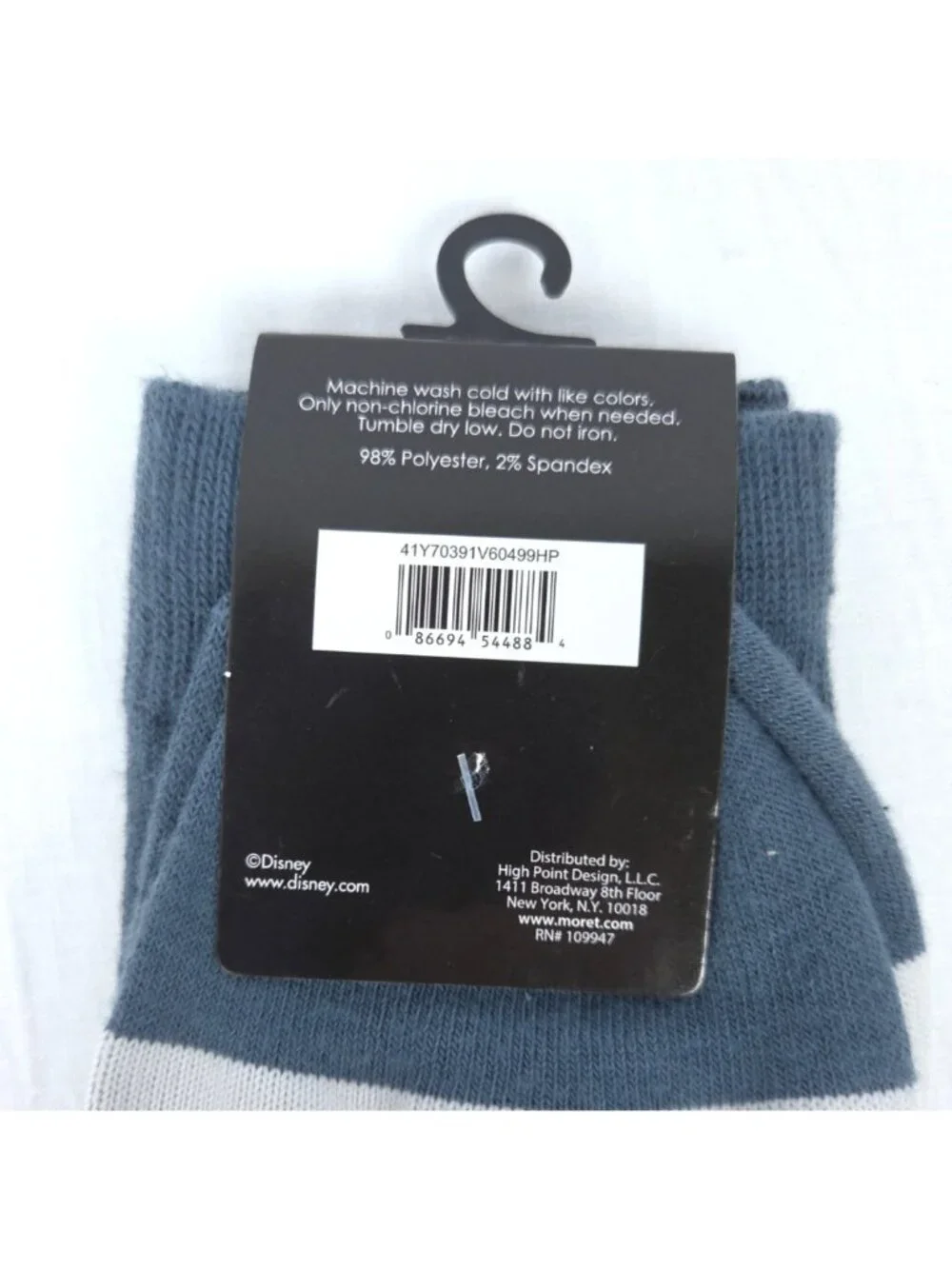 Disney Mickey Mouse Novelty Crew Socks Set (1-NWT Blue, 1-NWOT Gray) Size 10-13
